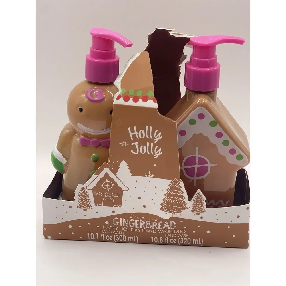 Set Of 2 Christmas Soap Dispensers Pump Holiday Gingerbread Frosting Soap‎